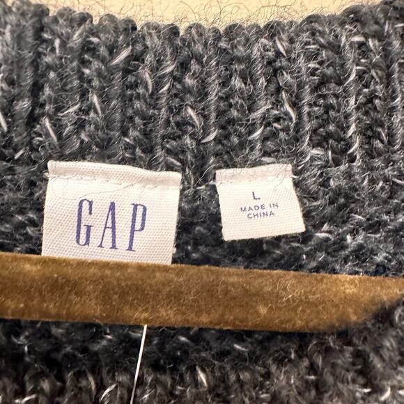 NWT Gap Size Large Gray Knee Length Knit Winter Heavy Layering Sweater Dress - Picture 4 of 11